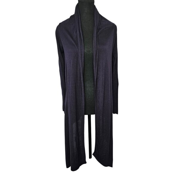 Renee C. Women's Navy Long sleeve Sweater Wrap, Size S-M - Picture 2 of 14